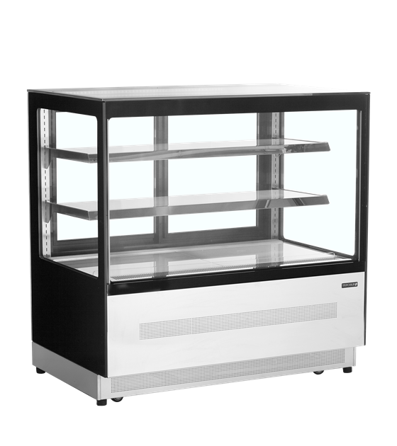 TFW-LPD1200F/BLACK Kyld displaydisk med front och lock i platt glas