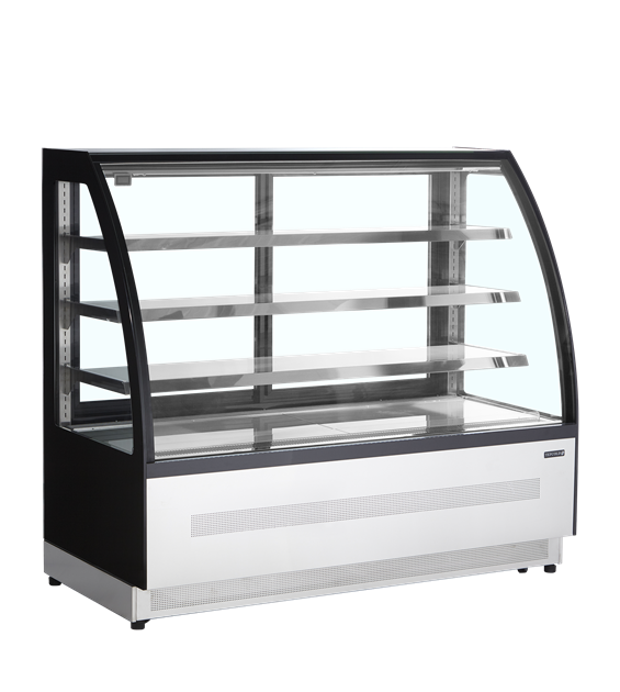 TFW-LPD1500C/BLACK Kyld displaydisk med front och lock i välvt glas