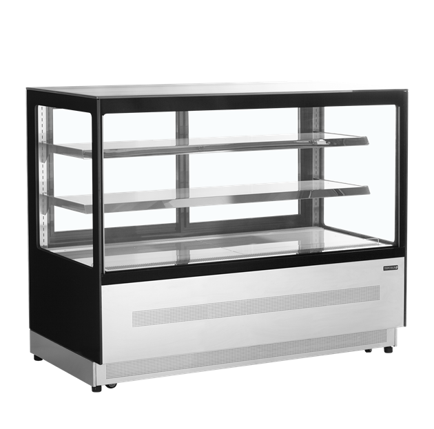 TFW-LPD1500F/BLACK Kyld displaydisk med front och lock i platt glas
