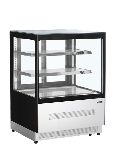 TFW-LPD900F/BLACK Kyld displaydisk med front och lock i platt glas