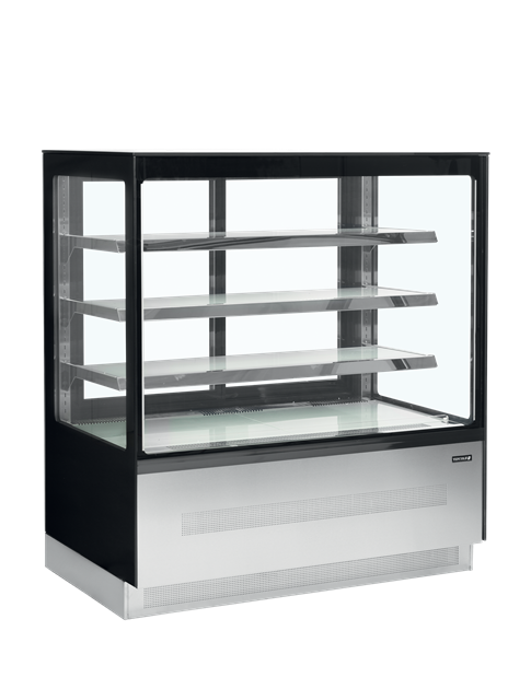 TFW-LPD1203F/BLACK Kyld glasdisk med extra hyllutrymme