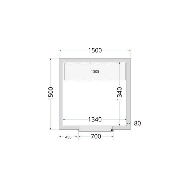 TFW-CR 150x150x220 Kylrumspaneler med 80 mm isolering