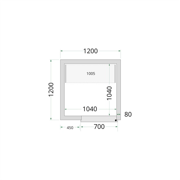 TFW-CR 120x120x220 Kylrumspaneler med 80 mm isolering