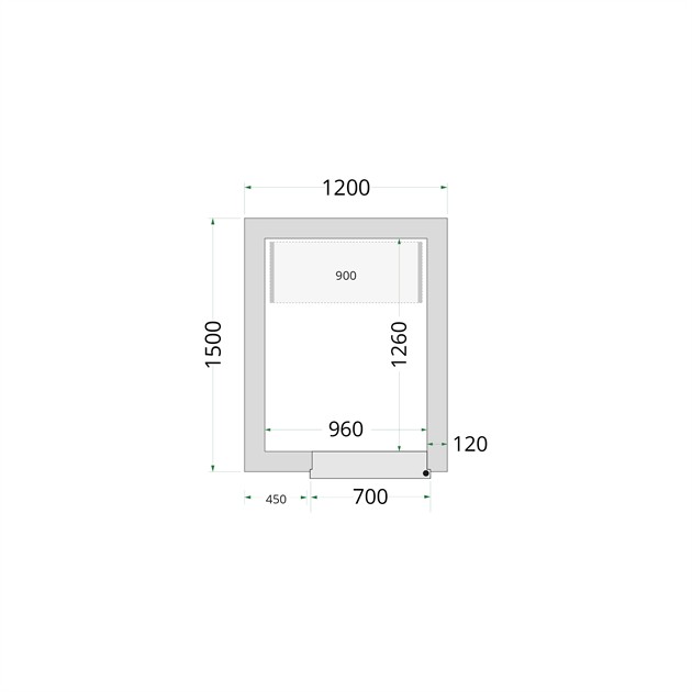 TFW-CR 150x180x220 Kylrumspaneler med 80 mm isolering