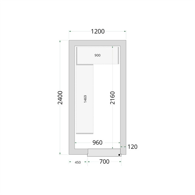 TFW-CR 150x300x220 Kylrumspaneler med 80 mm isolering