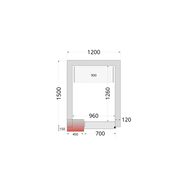TFW-CR 120x150x220 Kylrumspaneler med 120 mm isolering