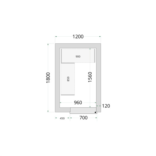 TFW-CR 120x180x220 Kylrumspaneler med 120 mm isolering