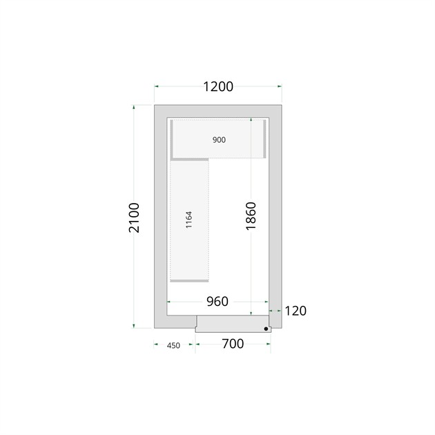 TFW-CR 120x210x220 Kylrumspaneler med 120 mm isolering