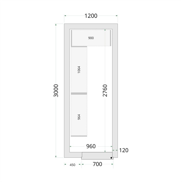 TFW-CR 120x300x220 Kylrumspaneler med 120 mm isolering