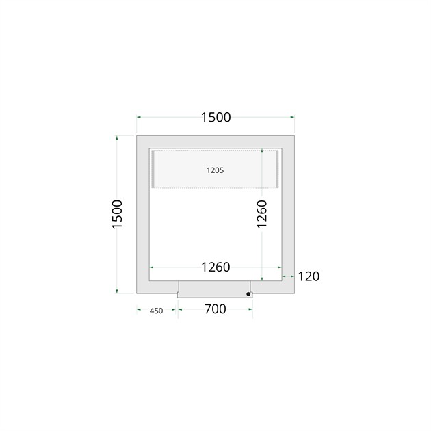 TFW-CR 150x150x220 Kylrumspaneler med 120 mm isolering