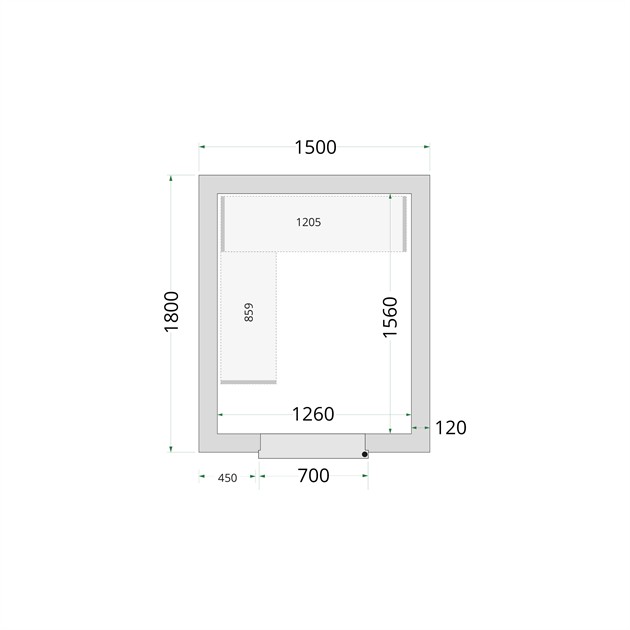 TFW-CR 150x180x220 Kylrumspaneler med 120 mm isolering