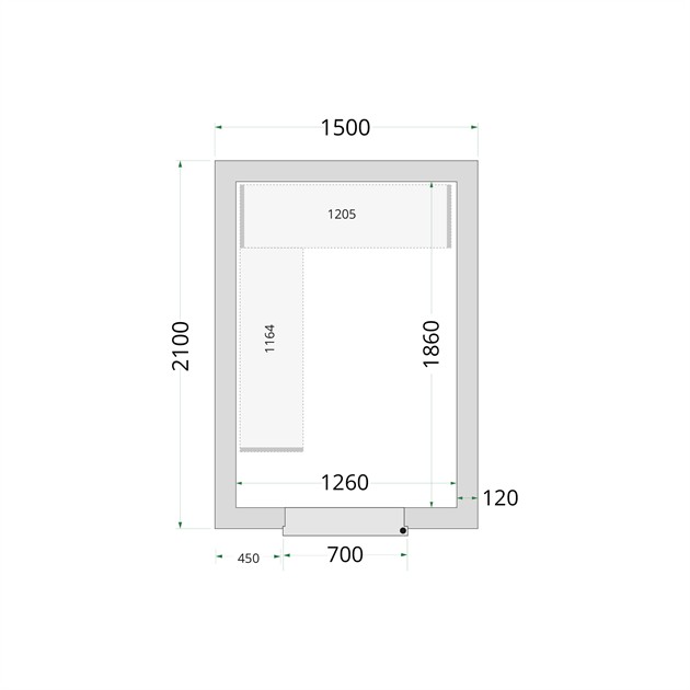 TFW-CR 150x210x220 Kylrumspaneler med 120 mm isolering