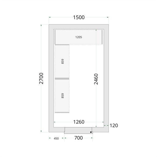 TFW-CR 150x270x220 Kylrumspaneler med 120 mm isolering