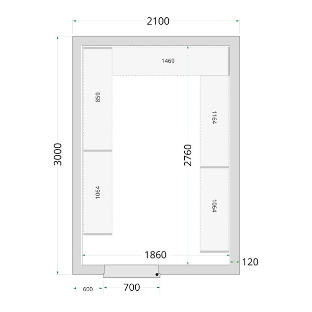 TFW-CR 210x300x220 Kylrumspaneler med 120 mm isolering