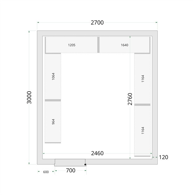 TFW-CR 270x300x220 Kylrumspaneler med 120 mm isolering