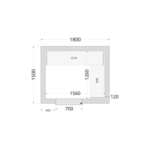 TFW-CR 180x150x220 Kylrumspaneler med 120 mm isolering