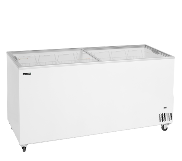 TFW-IC551SC Frysbox med platta skjutlock i glas