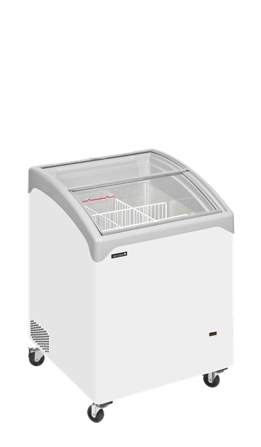 TFW-NIC101SCEB Elegant frysbox med kurvade skjutlock i glas