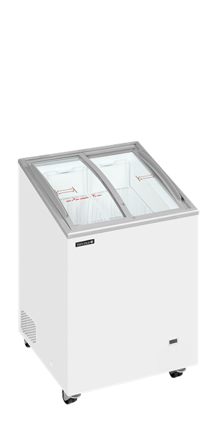 TFW-IC101SCEB LED Frysbox med kurvade skjutlock i glas