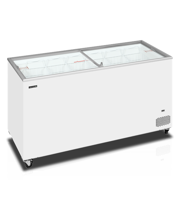 TFW-IC501SC Frysbox med platta skjutlock i glas