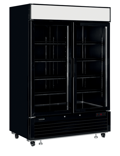 TFW-LGF5000B Elegant svart displayfrys med huv