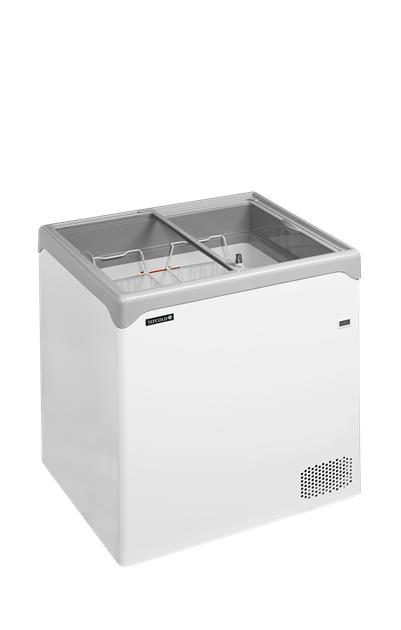 TFW-NIC202SC Elegant frysbox med platta skjutlock i glas