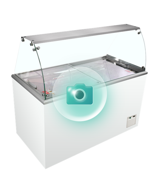 TFW-IDA200-W1+ Statisk displayfrys för skopglass